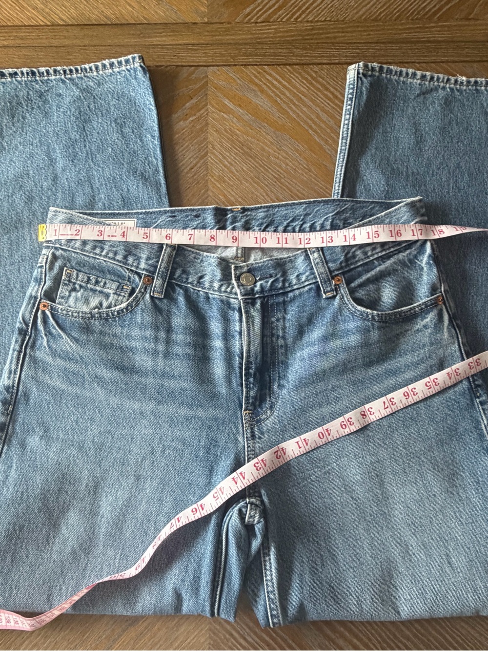 GAP Low Stride Wide Leg Jeans Size 29 Medium Wash 100% Cotton Y2K - Picture 6 of 8